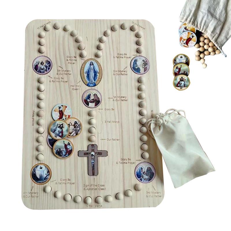 Jewelry Making Board - لوحة خرز مسبحة خشبية مع 54